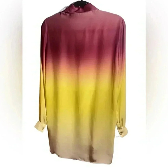 ACNE long sleeve button down tye dye polyester collared day 2 nite shirt 36 - Picture 2 of 4